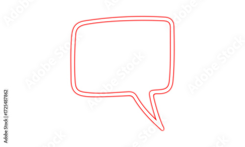 Red Neon Square Speech Bubble