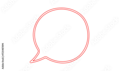 Red Neon Round Speech Bubble