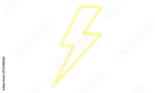 Yellow Neon Lightning Bolt