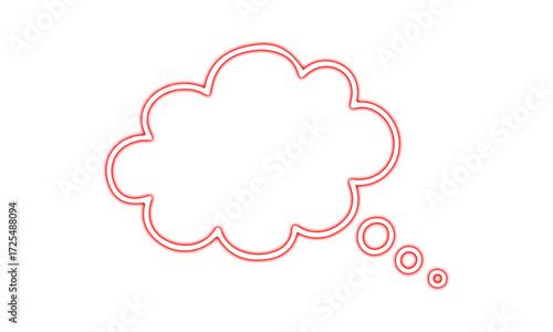 Red Neon Thought Bubble