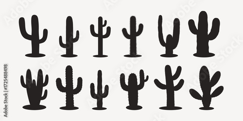 silhouettes of Cactus