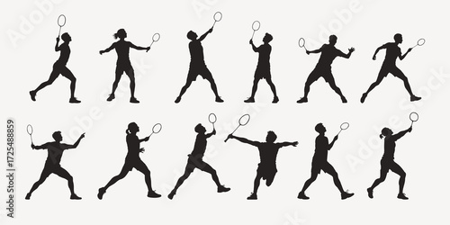 silhouettes of Badminton