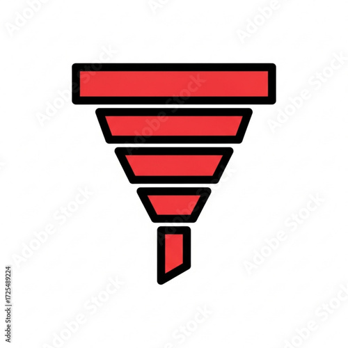 Dynamic funnel silhouette symbolizing sales process, lead generation, and data analysis for business growth