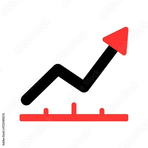 Dynamic upward trending graph silhouette symbolizing financial growth and business success, professional and modern.