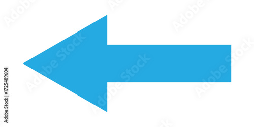Blue isolated arrowhead icons on white background. Simple abstract pointing vector icons on white page. Left side arrowhead icon. Bold arrow-head icons set. EPS 10. 
