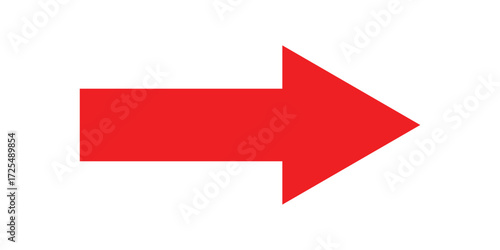 Red isolated arrowhead icons on white background. Simple abstract pointing vector icons on white page .Right side arrowhead icon. Bold arrow-head icons set. 