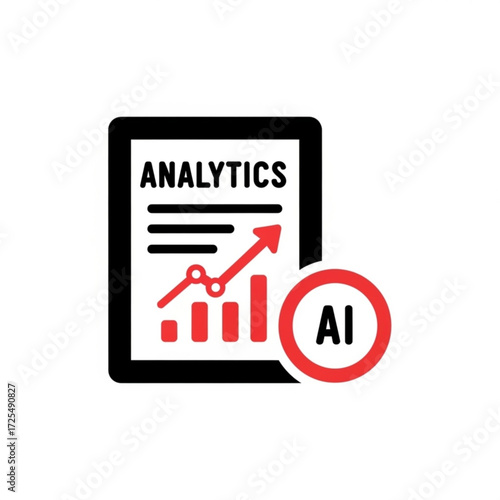 AI-Driven Analytics Silhouette: Visualize Data Growth & Innovation in Business. Modern design emphasizing upward trends and intelligent data analysis solutions.
