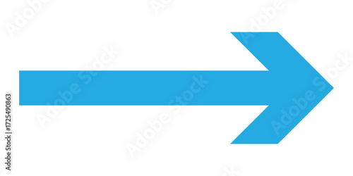 Blue isolated arrowhead icons on white background. Simple abstract pointing vector icons on white page. Right side arrowhead icon. Bold arrow-head icons set. EPS 10. 