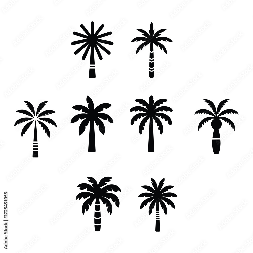 Fototapeta premium set of palm trees