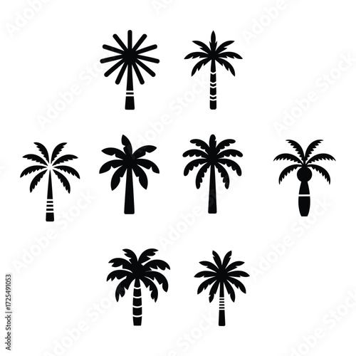 set of palm trees