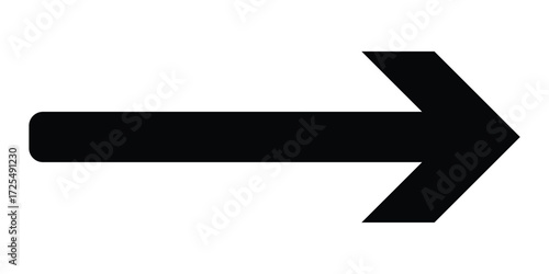 Black dark isolated arrowhead icons on white background. Simple abstract pointing vector icons on white page .Right side arrowhead icon. Bold arrow-head icons set. EPS 10. 