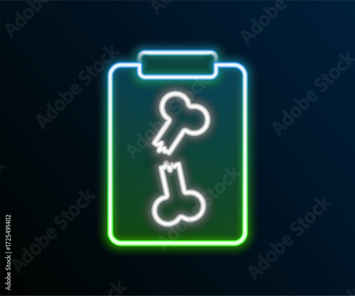 Glowing neon line X-ray shots icon isolated on black background. Colorful outline concept. Vector