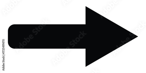 Black dark isolated arrowhead icons on white background. Simple abstract pointing vector icons on white page .Right side arrowhead icon. Bold arrow-head icons set. EPS 10. 
