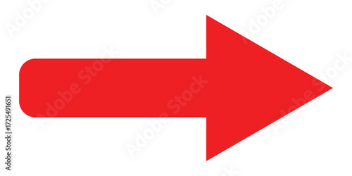Red isolated arrowhead icons on white background. Simple abstract pointing vector icons on white page. Bold arrow-head icons set. 