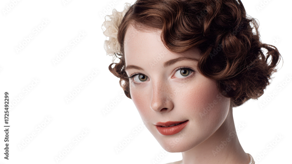 Fototapeta premium Vintage Portraits: Classic vintage portraits with soft lighting and timeless elegance, isolated on a Transparent background, PNG file.