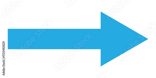Blue isolated arrowhead icons on white background. Simple abstract pointing vector icons on white page. Right side arrowhead icon. Bold arrow-head icons set. 
