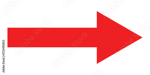 Red isolated arrowhead icons on white background. Simple abstract pointing vector icons on white page .Right side arrowhead icon. Bold arrow-head icons set. 