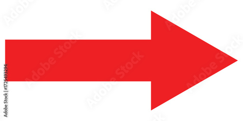 Red isolated arrowhead icons on white background. Simple abstract pointing vector icons on white page .Right side arrowhead icon. Bold arrow-head icons set. EPS 10. 