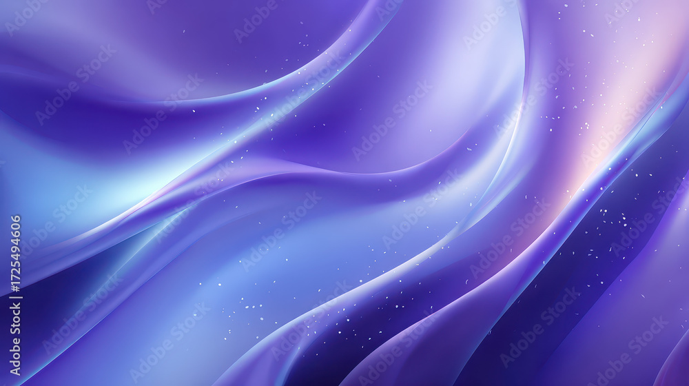 Obraz premium Abstract Fluid Symphony: A mesmerizing display of flowing, lustrous waves in an array of cool, harmonious colors. 