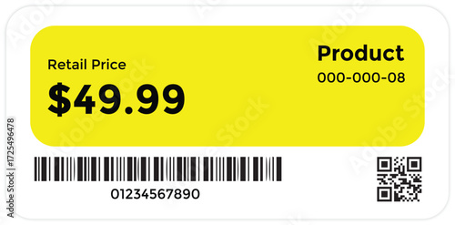 Price Tags with Barcode and QR Code Stickers Template for Retail Store Vector Illustration , Bar code icon isolated on white, clipping path