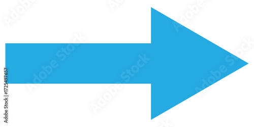 Blue isolated arrowhead icons on white background. Simple abstract pointing vector icons on white page. Right side arrowhead icon. Bold arrow-head icons set. 