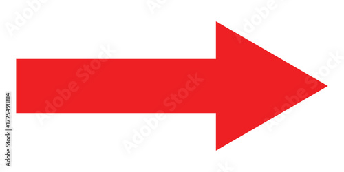 Red isolated arrowhead icons on white background. Simple abstract pointing vector icons on white page .Right side arrowhead icon. Bold arrow-head icons set. EPS 10. 
