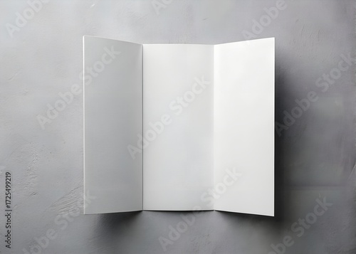 Mockup image mockup of a blank trifold brochure on a gray concrete background providing a clean and professional presentation for design