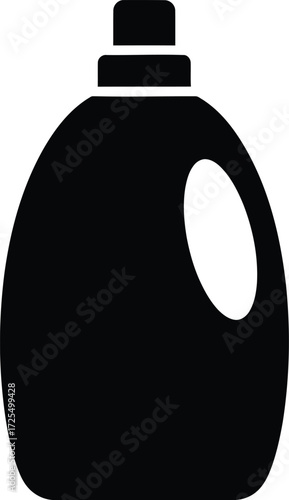 Silhouette of a laundry detergent bottle.