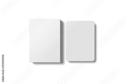 Flat Lay View of Blank White Playing Cards, 3d Illustration