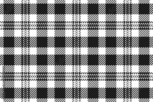 Production fabric pattern tartan, strong texture check textile. Britain plaid vector seamless background in white and grey colors.