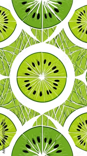 Kiwi slices in a repeating pattern