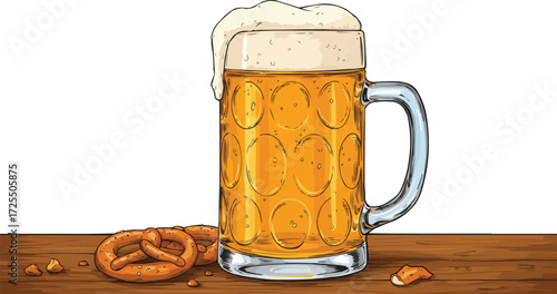 Two beer steins clinking together in a toast.