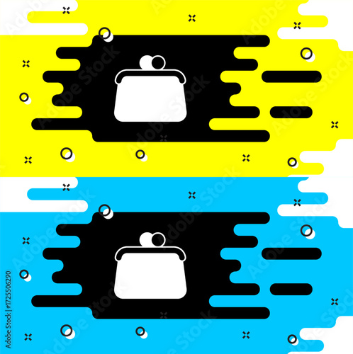 White Handbag icon isolated on black background. Female handbag sign. Glamour casual baggage symbol. Vector