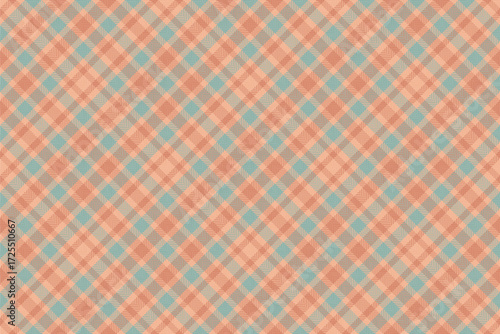 Structure textile texture fabric, hotel vector tartan seamless. Repetitive plaid background pattern check in orange and pastel colors.