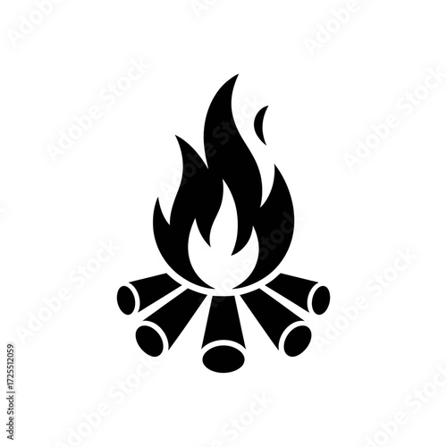 Campfire icon isolated on white background, vector illustration
