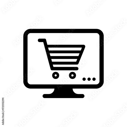 Online shopping icon isolated on white background