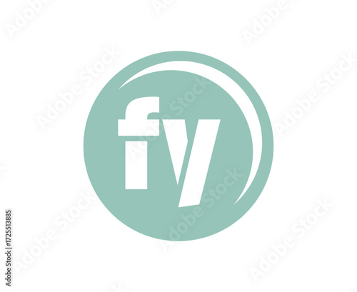 FY sport emblem or team logotype. Ball logo with a combination of Initial letter F and Y for balls shop, sports company, training, club badge.