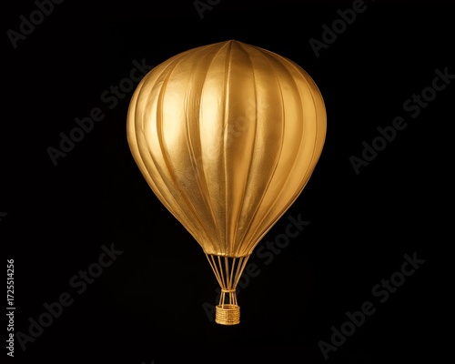 gilded hot air balloon on black
