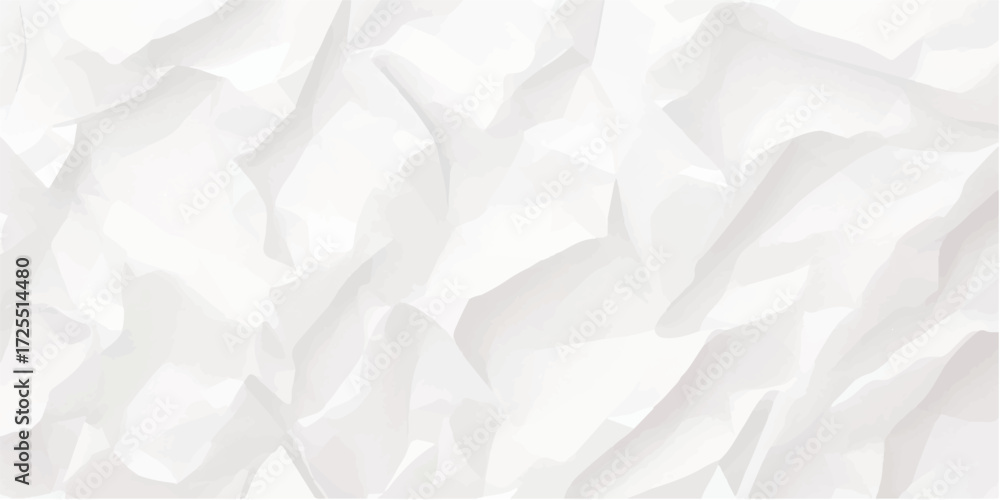 Obraz premium Seamless White Wrinkled Paper Vector Background with Folded Crumpled Texture for Creative Abstract Templates and Posters