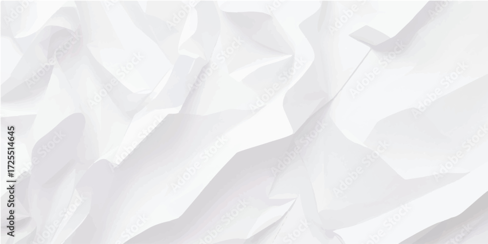 Obraz premium White Paper Vector Texture with Realistic Wrinkled Folded Crumpled Surface for Minimalist Background and Design Templates