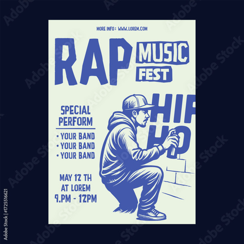 Rap hip hop music concert poster design template