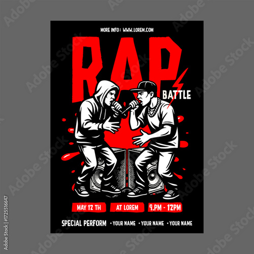 Rap hip hop music concert poster design template