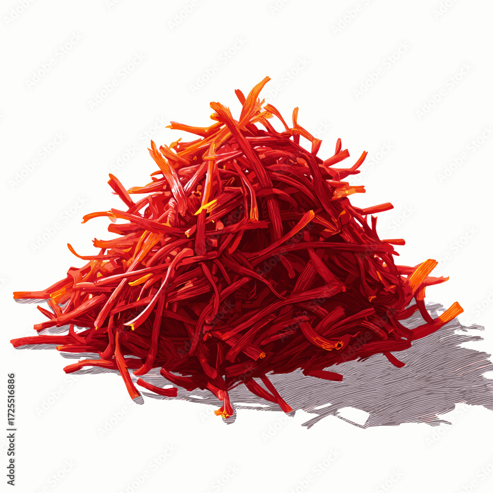 Naklejka premium Saffron Spice Strands Illustration
