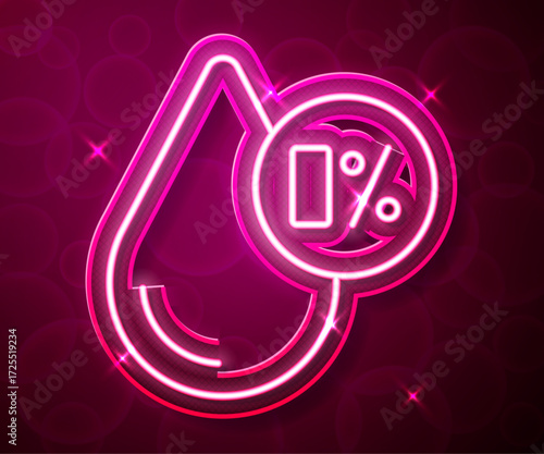 Glowing neon line Water balance icon isolated on isolated on red background. Vector
