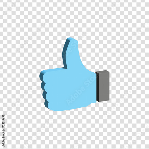 This PNG icon features a blue 3D thumbs-up, representing approval, trust, and positivity, suitable for patient satisfaction, healthcare branding, and promotional campaigns.