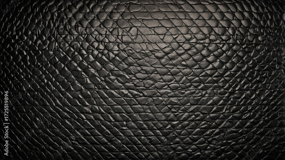 Fototapeta premium Black quilted textured background with diamond pattern