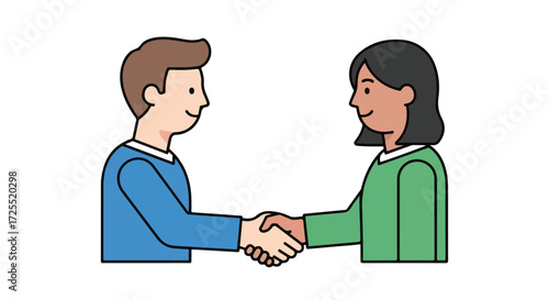 Friendly handshake between partners in a business setting symbolizing collaboration and mutual agreement for a successful venture