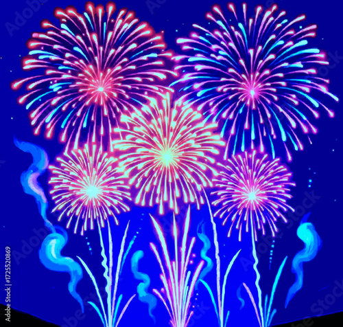fireworks in the night sky