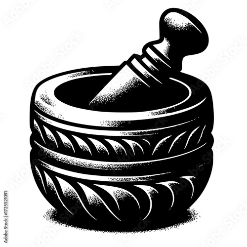 Traditional Indian Grinding Stone vector illustration