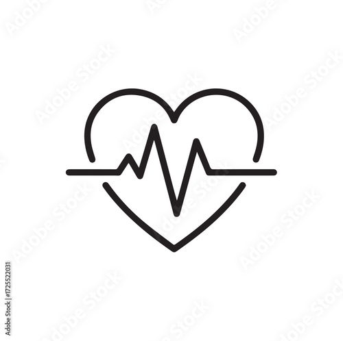 "Heart with heartbeat line"